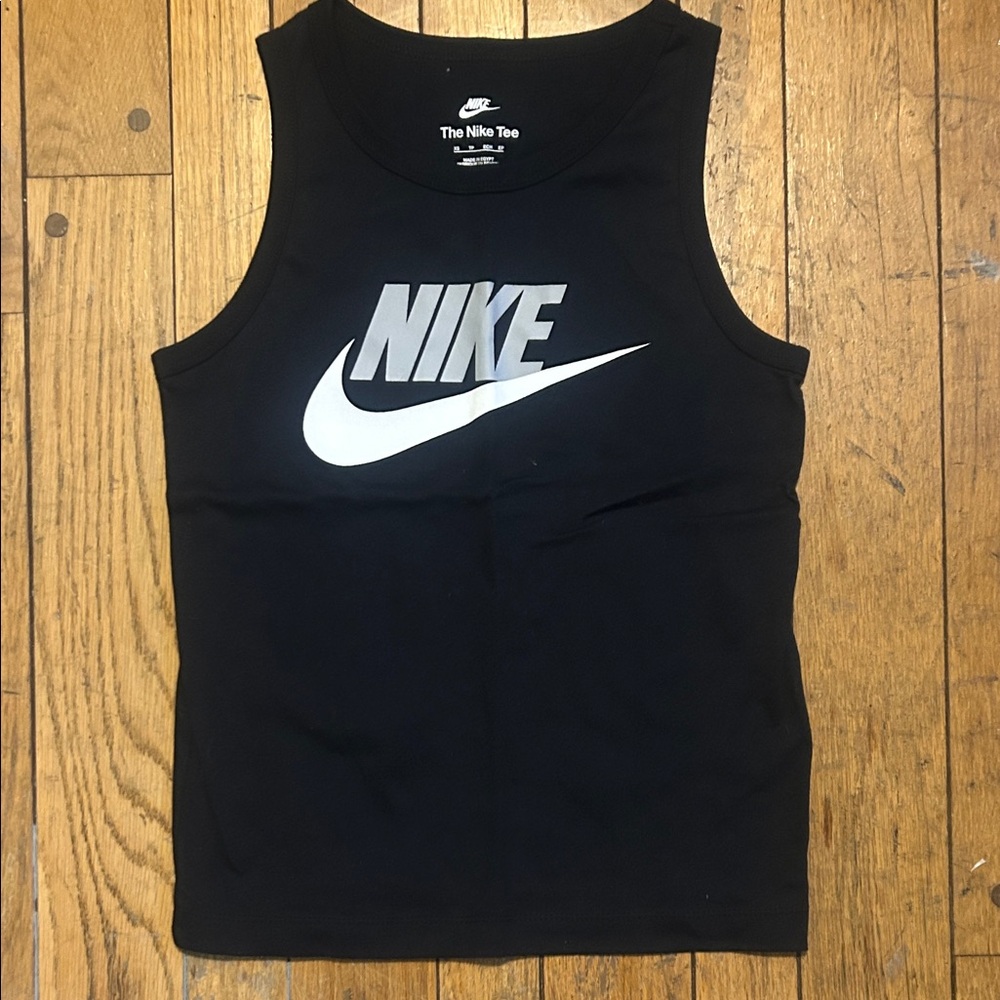 Nike Black Tank with Silver and White Logo